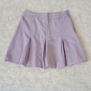 Blue Blush Lavender Pleated Corduroy Skirt